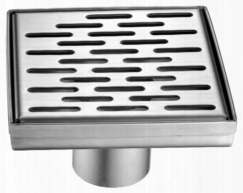 Absd55c 5.25" Modern Square Shower Drain With Stainless Steel 2 Drain And Contemporary Design In Stainless