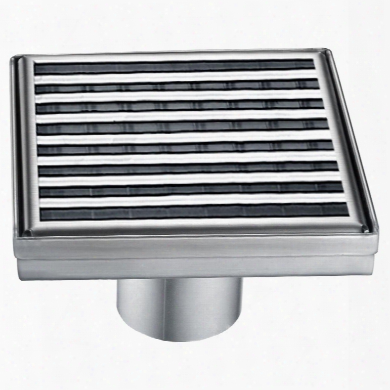 Absd55d 5.25" Modern Square Shower Drain With Stainless Steel 2 Drain And Contemporary Design In Stainless