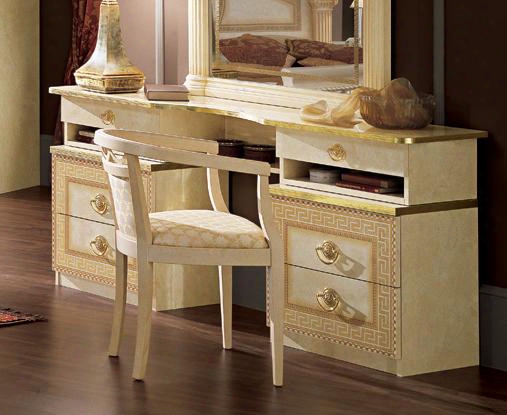 Aida Collect Ion I424 69" Vanity Dresser In Ivory And