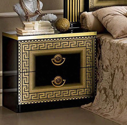 Aida Collection I7694 22" Nightstand In Black And