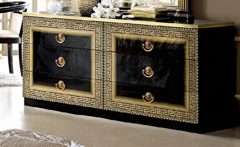 Aida Collection I7696 67" Double Dresser In Black And