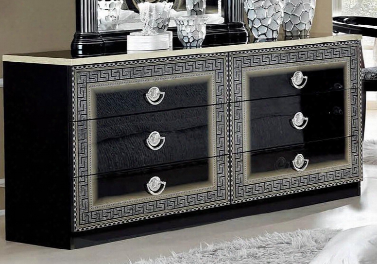 Aida Collection I7709 67" Double Dresser In Black And