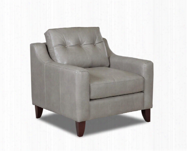 Audrina Collection Ltd31600-c-sp-pp 37" Chair With Down Blend Ushions Button Tufted Back Cushion Sloped Track Arms And Cowhide Upholstery In Steamboat Putty