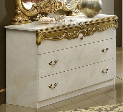 Barocco Collection I11460 50" Single Dresser In Ivory And