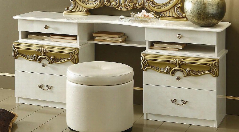 Barocco Collection I11461 Vanity Dresser In Ivory And