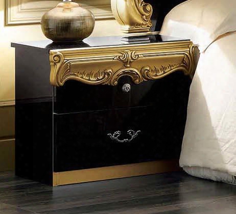 Barocco Collection I3077 23" Nightstand In Black And