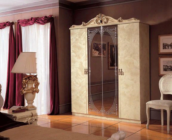 Barocco Collection I407 70" 4 Door Wardrobe In