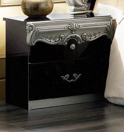 Barocco Collection I920 23" Nightstand In Black And