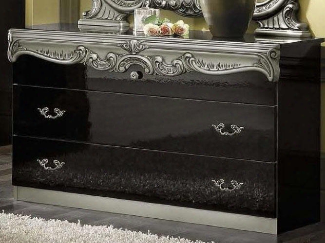 Barocco Collection I921  50" Single Dresser In Black And