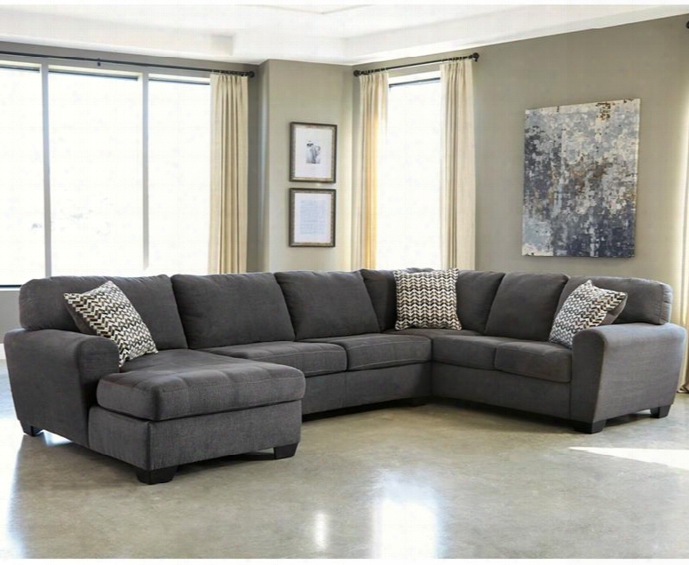 Benchcraft Sorenton Fbc-2869sec-3rafs-sla-gg 3 Pc Sectional With Right Arm Facing Sofa Flared Upholstered Arms Fixed Pillow Back Cushions And Fabric