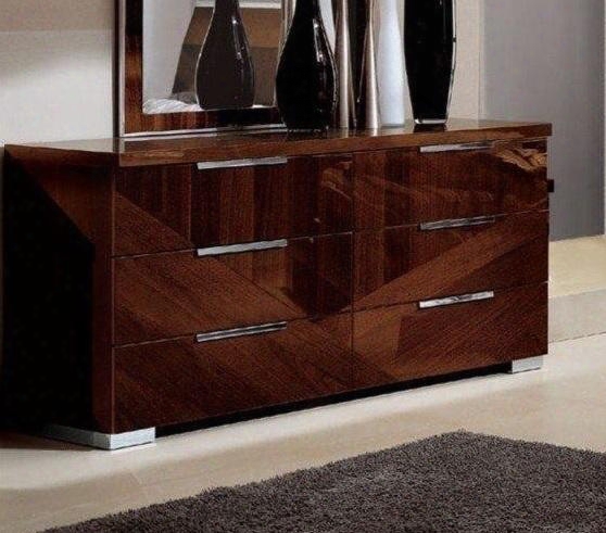 Capri Collection I519 69" Dresser With 6 Drawers And Metal Hardware In Walnut