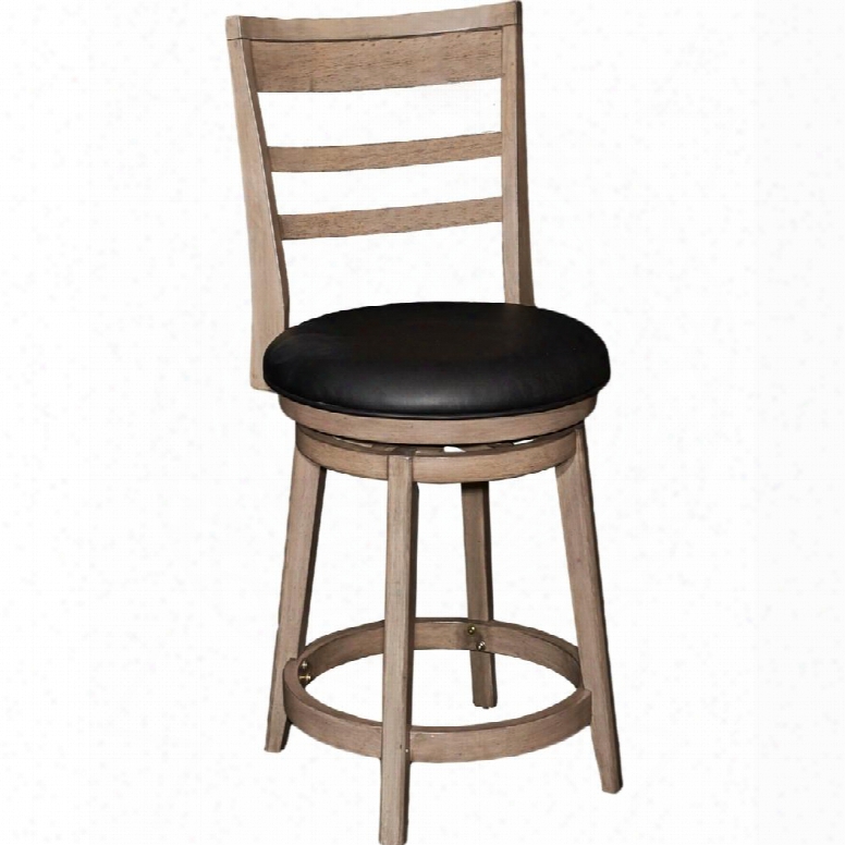 Casper Collection D1022b16cs 41" Counter Stool With Curved Wood Slat Back Black Pu Upholstery And Swivel In Restoration