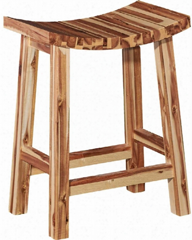 Dale Collection D1020b16bs 30" Bar Saddle Stool With Square Legs Supportive Stretchers Distressed Look And Acacia Wood Construction In Light Natural