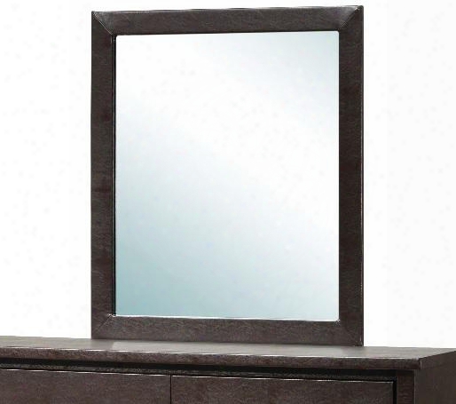 G1800-m 39" X 34" Mirror With Durable Faux Leather Frame Rectangular Shape And Wood Construction In Cappuccino