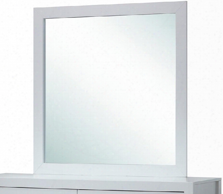 G2490-m 41" X 41" Mirror With Square Shape And Wood Construction In White