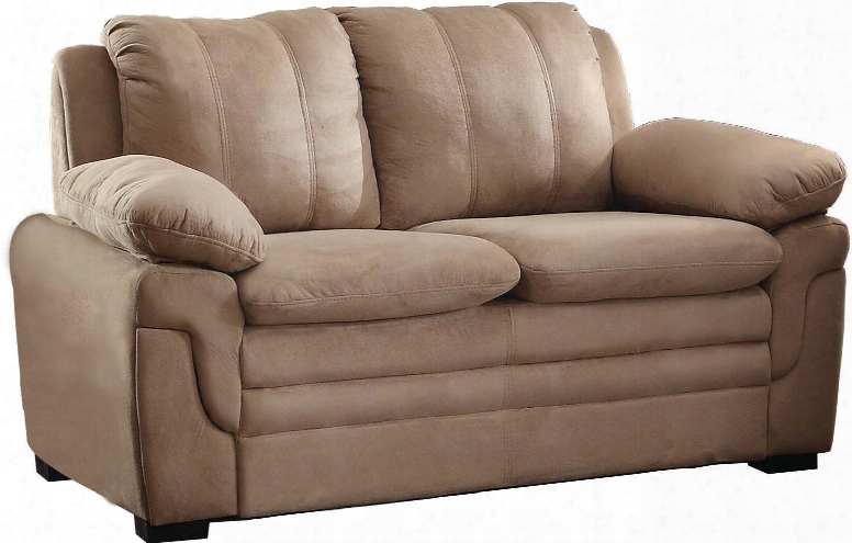 G284-l 60" Loveseat With Removable Backs Wood Frame And Microfiber Upholstery In Saddle