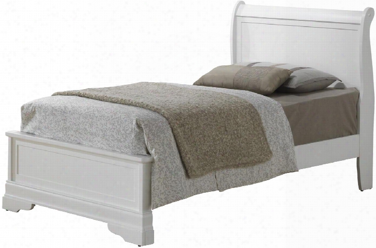 G3100 Collection G3190e-tb3 Twin Size Bed With Front Bracket Feet And Wood Veneer Constructio Nin White
