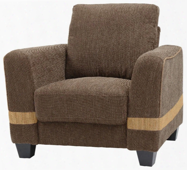 G339-c 39" Amchair With Pocketed Coil Foam Encased Seat Cushions Throw Pillows Ad Fabric Upholstery In Brown And Beige