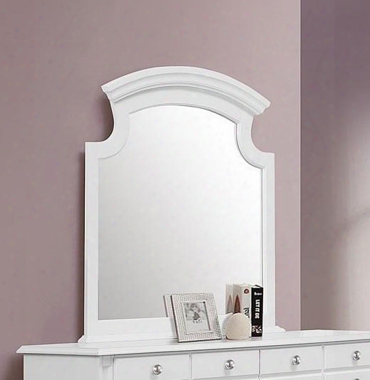 G5975-m 44" X 43" Mirror With Carveed Style Rectangular Shape And Wood Veneer Construction In White