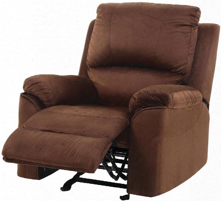 G660 Collection G664-rc 35" Rocker Recliner With Removable Back Split Back Cushion Pillow Top Arms And Micro Suede Upholstery In Brown
