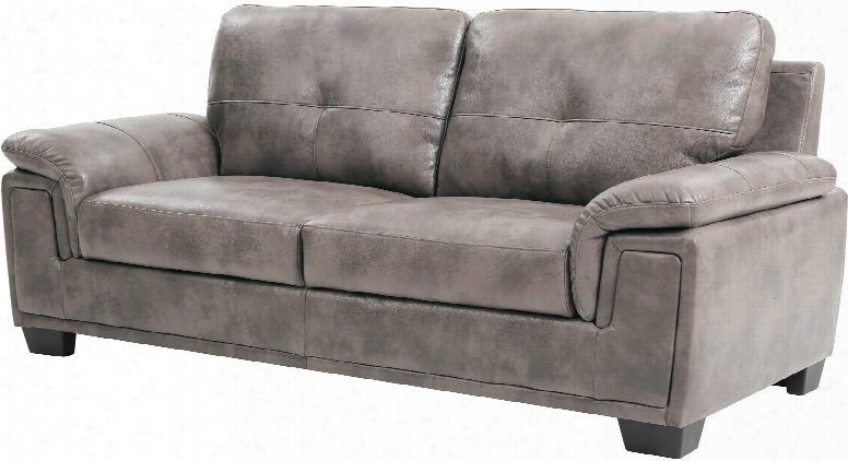 G667-s 83" Sofa With Padded Weapons Tufted Cushions Tapered Legs And Glove Soft Top Grade "air" Faux Leather Upholstery In Grey