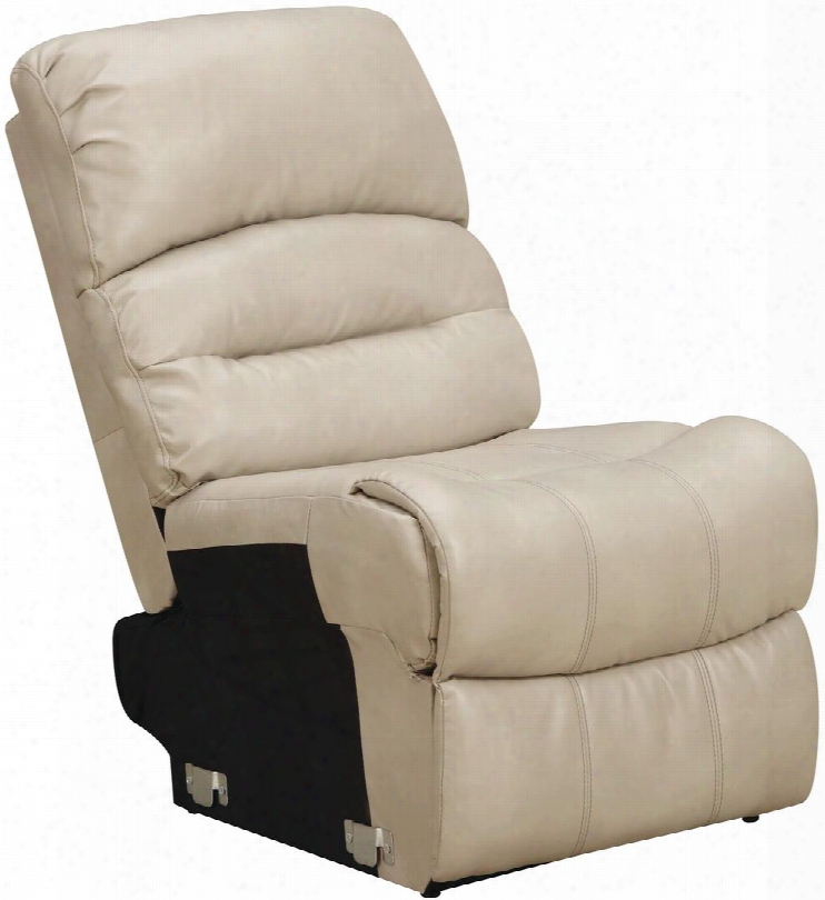 G687-ac 23" Armless Chair With Removable Back Split Back Cushion Nailhead Trim And Bonded Leather Upholstery In Beige