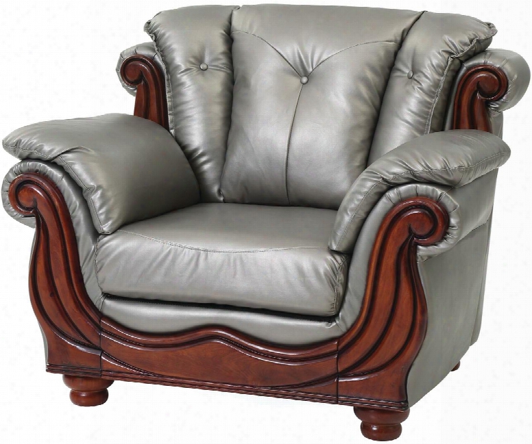 G697-c 47" Armchair With Wood Trim Removable Back Turned Bun Feet Pillow Top Arms Button Tufted Back Pocket Coil Seating And Glove Soft Faux Leather Cover