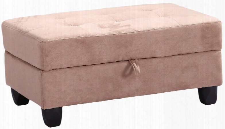 G904--o 37" Ottoman With Hidden Storage Compartment Tufted Seating Rectangular Shape And Suede Fabric Upholstery In Mocha