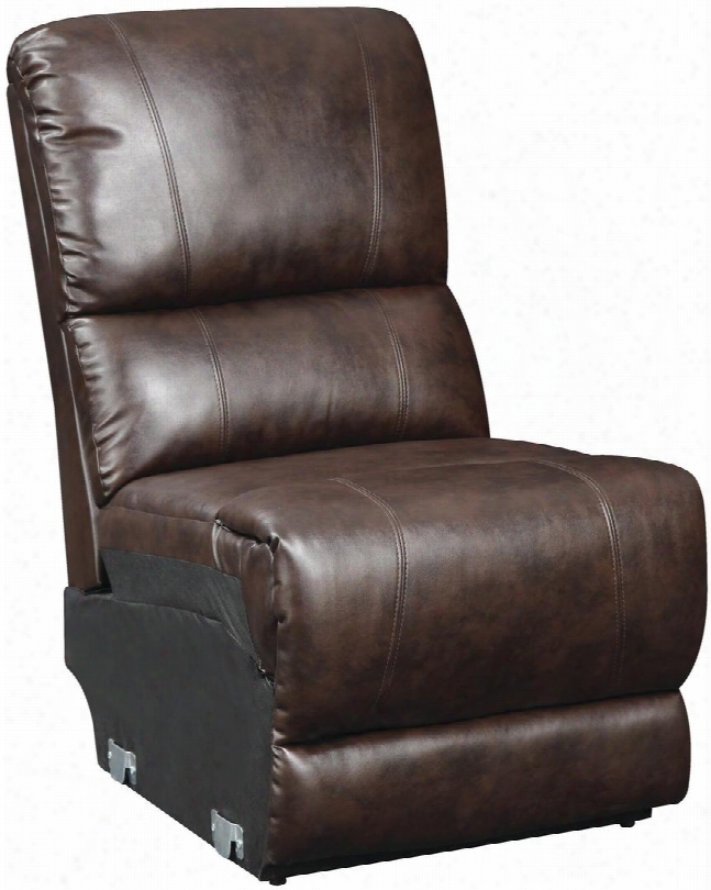 G975-sc-ac 23" Armless Chair With Removable Back Split Back Cushion And Bonded Leather Match In Chocolate