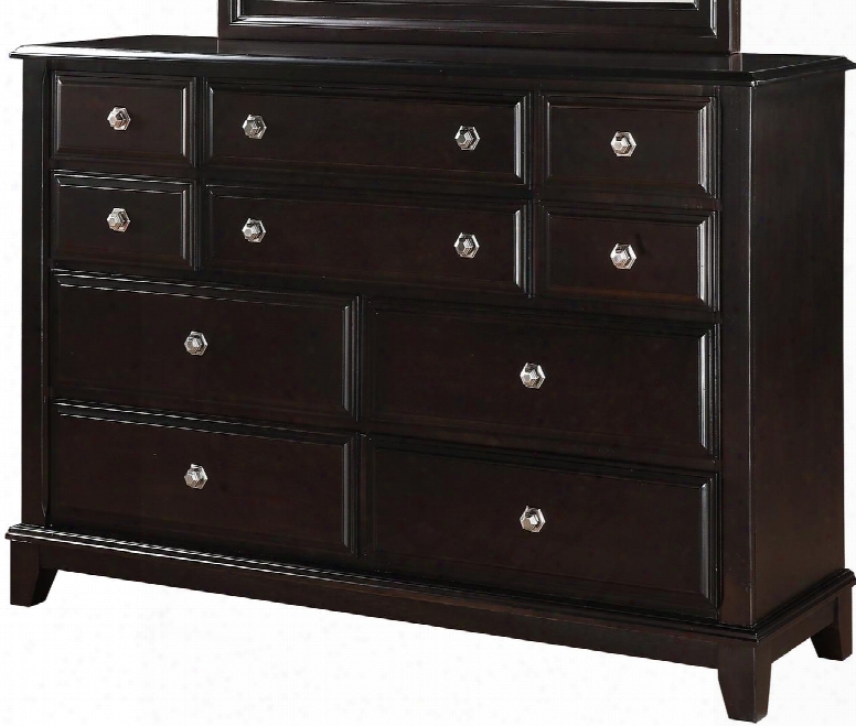 G9800 Collection G9800-d 65" Dresser With 7 Drawers Metal Hardware And Wood Veneer Construction In Cappuccino