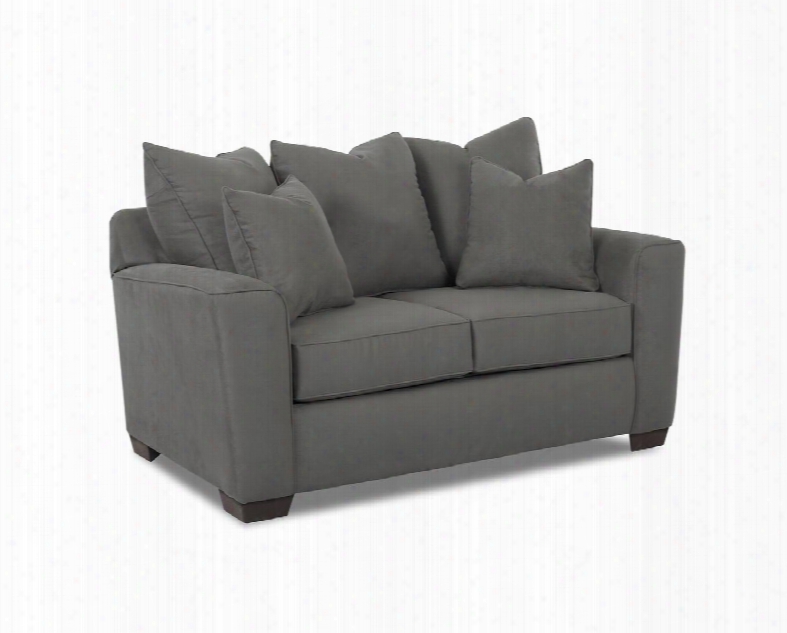 Heather Collection E56044-ls-mcha 64" Loveseat With Track Arms Three Back Pillows Two Arm Pillows And Fabric Upholstery In Microsuede