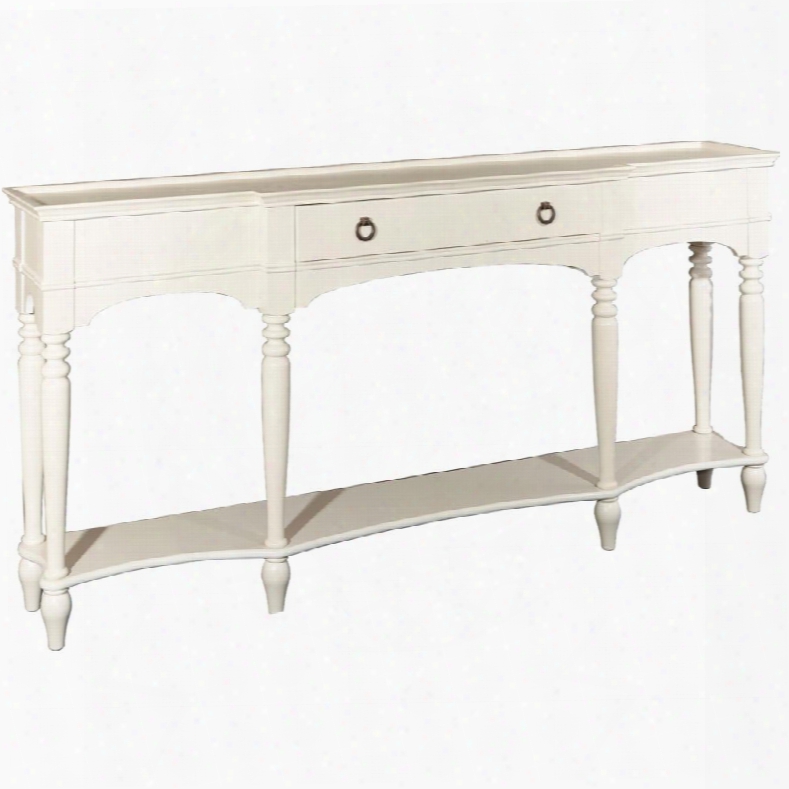 Henley Collection D1015a16w 72" Console With One Drawer Bottom Shelf Breakfront And Turned Legs In