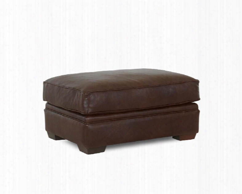 Homestead Clolection Ld61500-otto-rw 37" Ottoman With Welted Details Tapered Block Feet And Cowhide Upholstery In Ravenwood