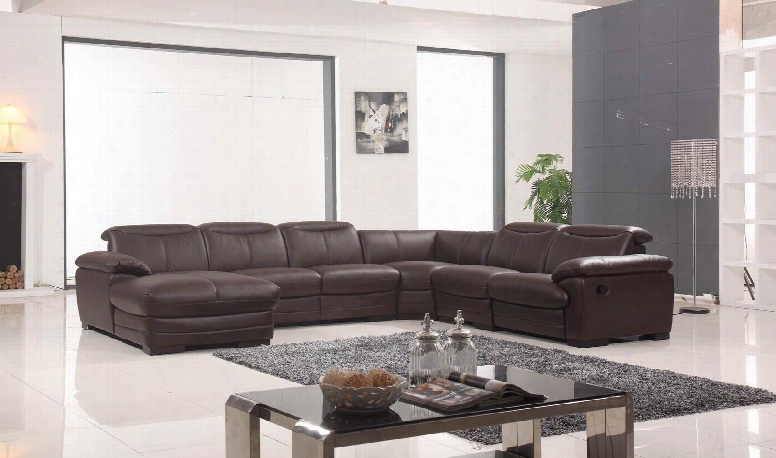 I10687 145-115" 2146 Sectional With Left Chase And Leather In Dark