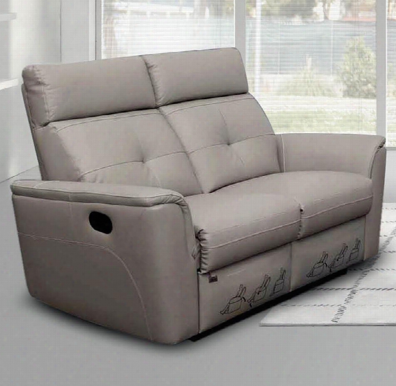 I10841 65" 8501 Loveseat With 2 Recliners And Leather In Light