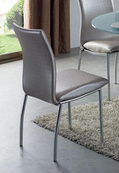 I11033 Set Of 4 35" Side Chairs With Metal Leggs Eco-leather Upholstered Back And