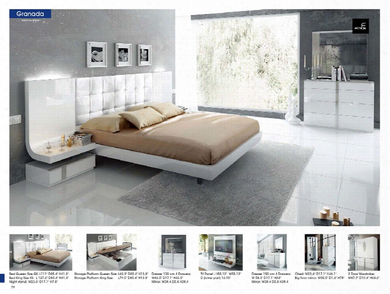 I11482 95" Granada Wall Unit White Modern Bedrooms Fenicia Mobiliario