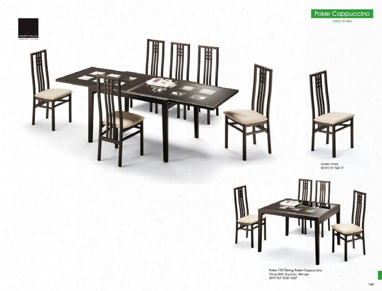 I1429 18" Scala Chair Wenge Modern Casual Dining Sets Domitalia Italy Set Of