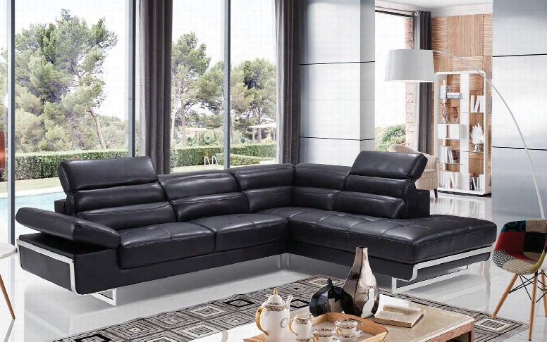 I17277 91-113" 2347 Sectional With Right Chase And Leather In