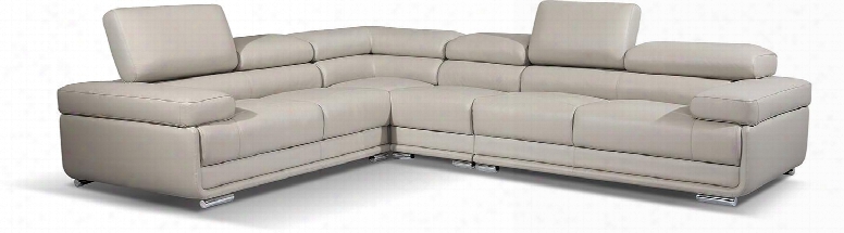 I17280 102-125.5" 2119 Sectional With Leather Left Arm Facing Loveseat Corner Chair And Armless Chair Right Arm Facing