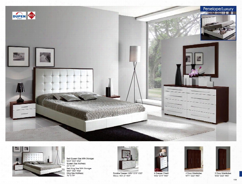 I2065 59" Luxury Double Dresser Wenge/white Modern Bedrooms Dupen Furniture