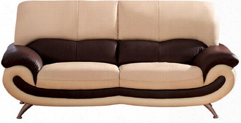 I80 80" 27 Sofa With Leather In Beige And