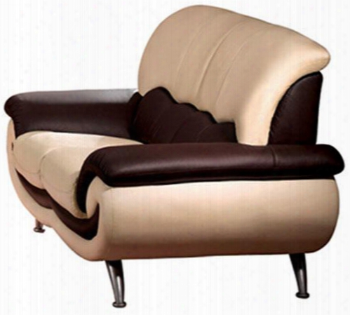 I81 60" 27 Loveseat With Leather In Beige And