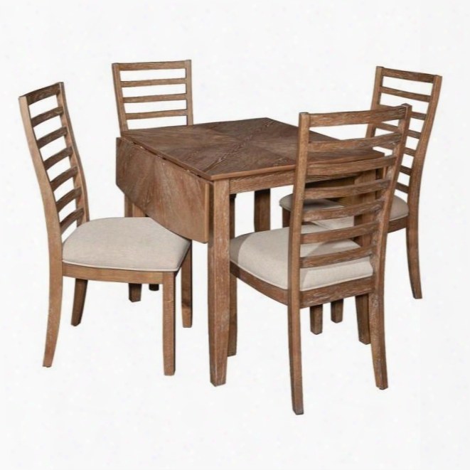 Liam Collection D1052d16pc5 5 Pc Dining Set With Dining Table + 4 Side Chairs In Woodgrain