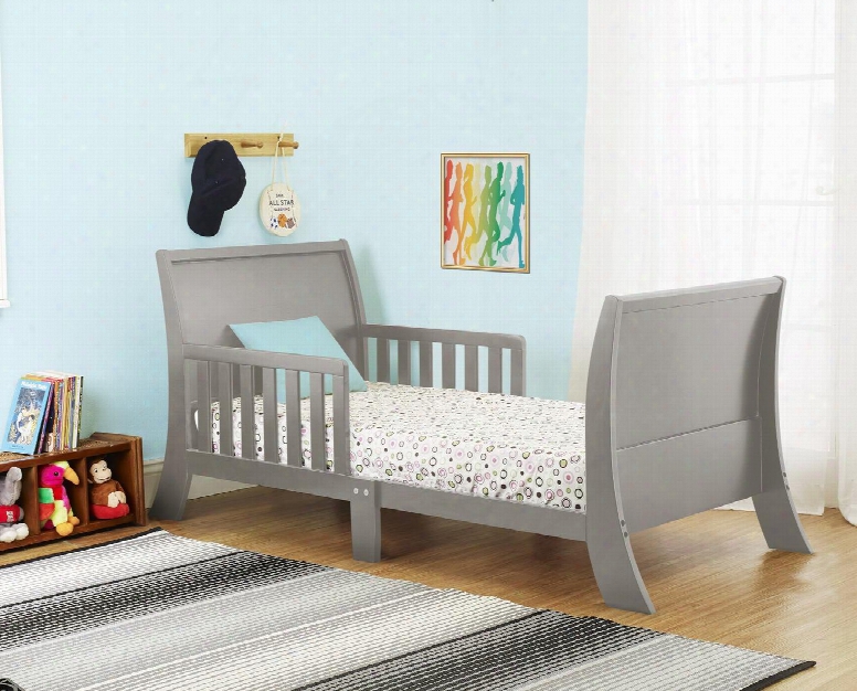 Louis Philippe Collection 416g 53" Toddler Bed With Two Side Safety Rails Curved Headboard & Footboard And Solid Wood Construction In