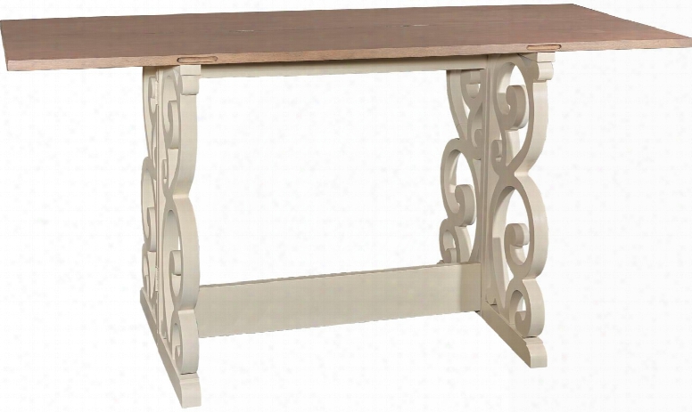 Maya Collection D1010a16 72" Console With Scroll Gatelog Base Birch Veneer Material And Medium-density Fiberboard (df) In Vanilla And Restoration