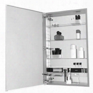 Mc2030d4fple4 M Series 20" X 330" X 4" Flat Plain Single Door Medicine Cabinet With Left Hinge Integrated Outlets Interior Light Mirror Defogger And