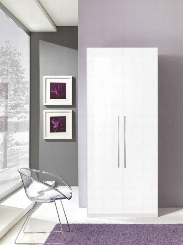 Momo Collection I4970 34" Wardrobe With 2 Doors Made In Italy Silver Metal Handles And Wood Construction In Of A ~ Color