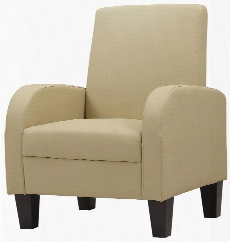 Newbury Collection G108-c 28"o Ccasional Cl Ub Chair With Padded Arms Tapered Legs And Faux Leather Upholstery In Beige