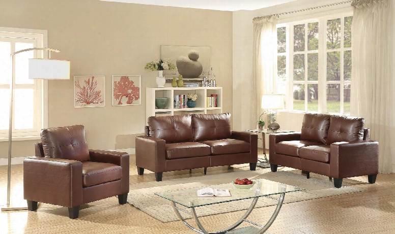 Newbury Collection G467aset 3 Pc Living Room Set With Sofa + Loveseat + Armchai Rin Brown